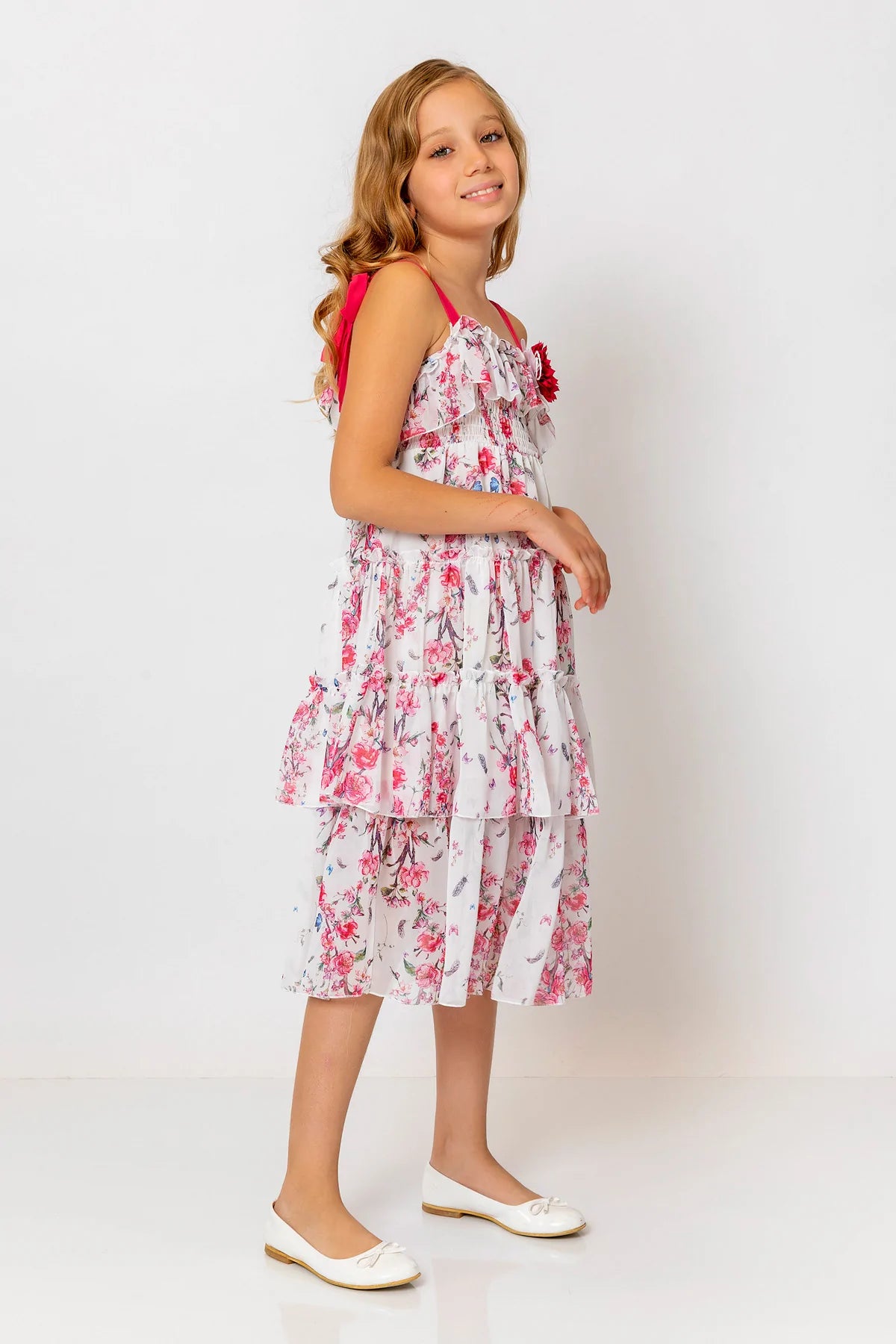 Sleeveless Tiered Textured-Dobby All-Day Midi Dress for Girls | Old Navy